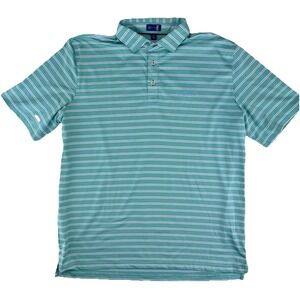 Stitch Golf Polo Shirt Mens XL Green Striped Ansley Golf Club